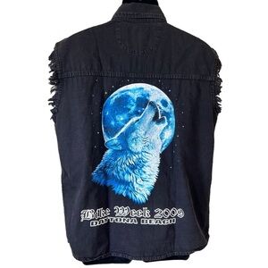 Biker Wear Aged Black Denim “Bike Week 2009 Daytona Beach” Sleeveless Shirt